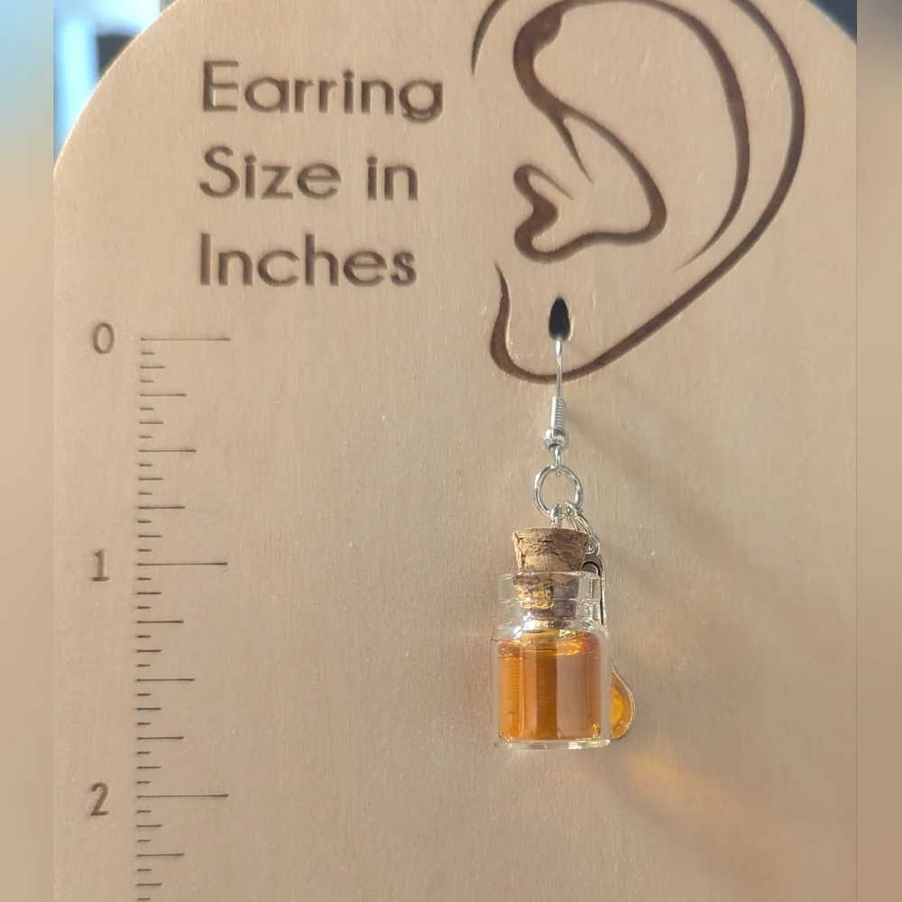 Earrings--Bee & Honey Asymmetrical Danglies